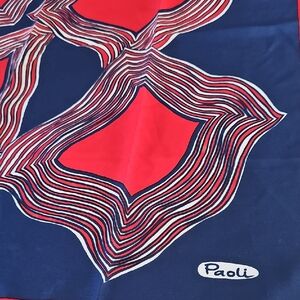 Red and Blue Abstract Scarf